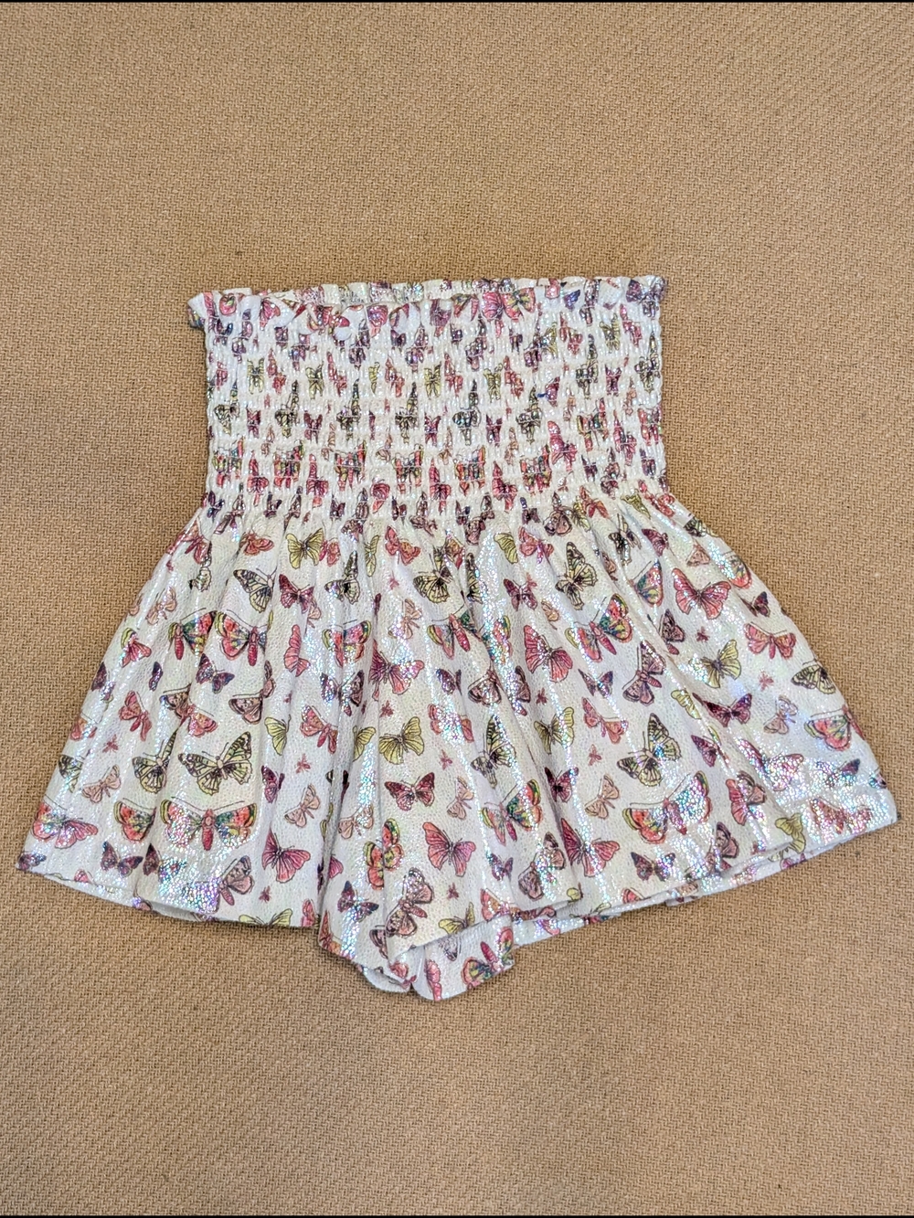 Queen of Sparkles Girls Shimmery Butterfly Patterned Skort